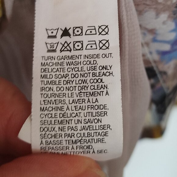 Lucky Brand Blouse, Floral Print, Ruffle Cap Sleeves, High-Low Hemline, Sz. S - Picture 9 of 9